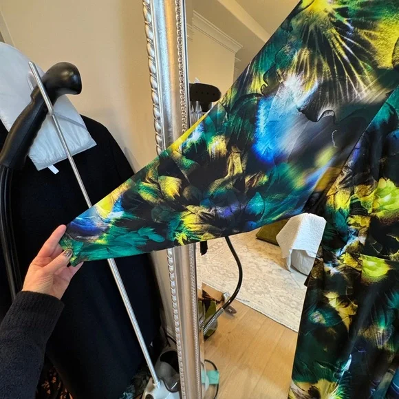 Karen Millen Jersey Abstract Floral Print Long Sleeve Midi Dress SIZE 8 - Picture 8 of 11